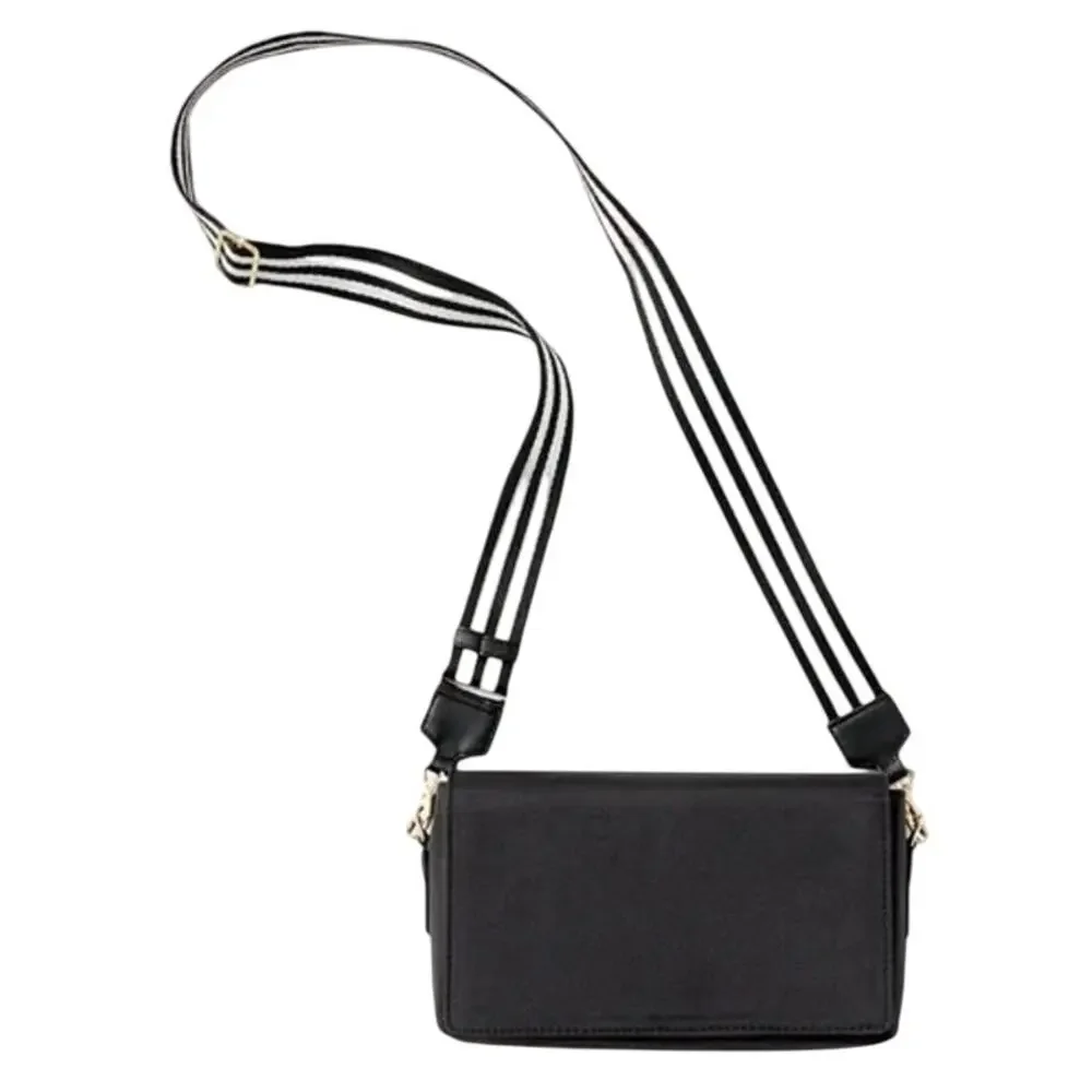ToteSavvy Crossbody Diaper Bag Changing Mat, Wipes Pocket Black